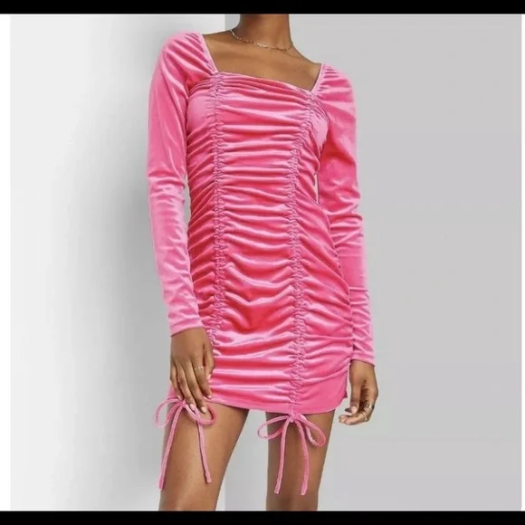 wild fable | Dresses | Y2k Style Pink Velvet Bodycon Dress 200s Style Dress  Wild Fable Size L | Poshmark
